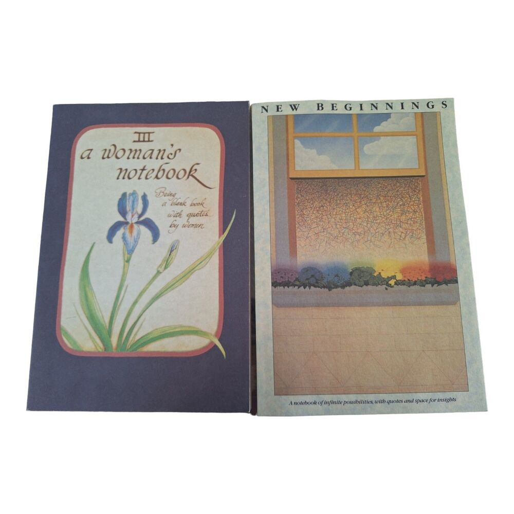 Vintage Parchment Journals Lot Of 2 NOS Womans Notebook III and New Beginnings